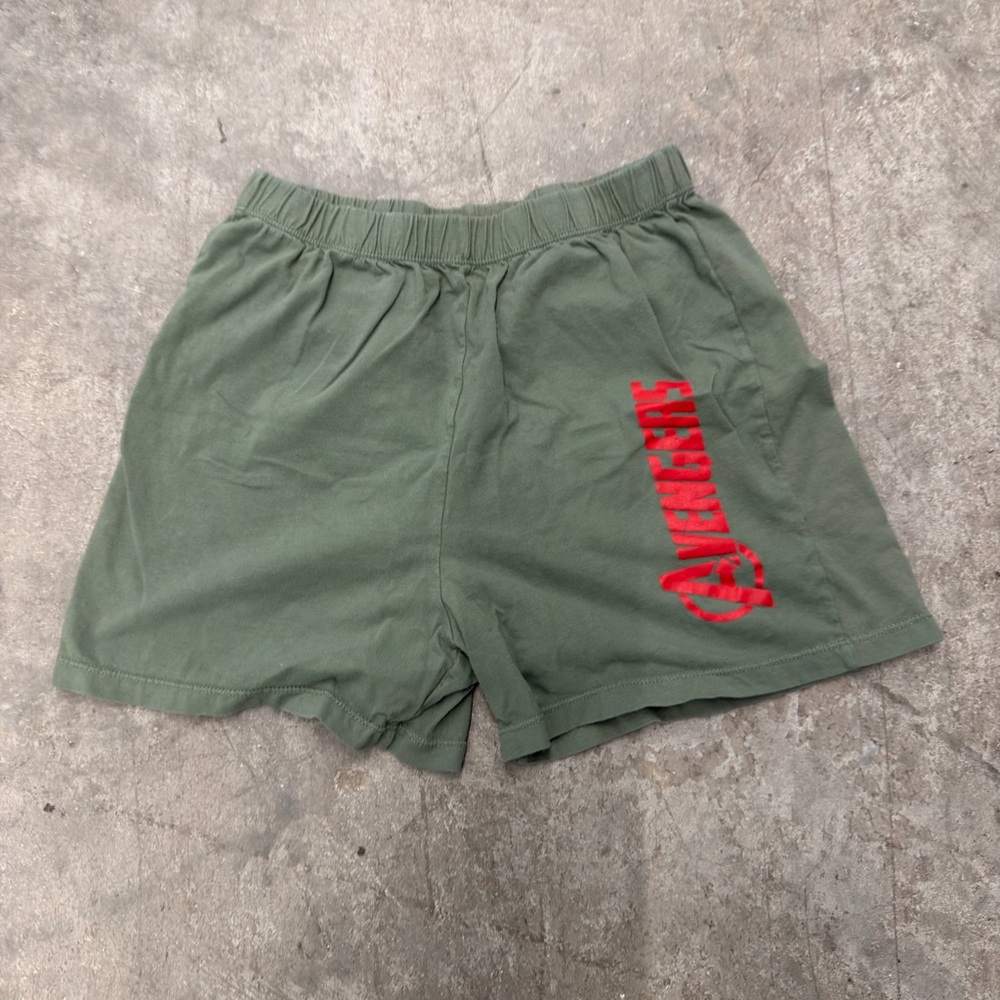 Zara Olive Green Shorts with Red Graphic